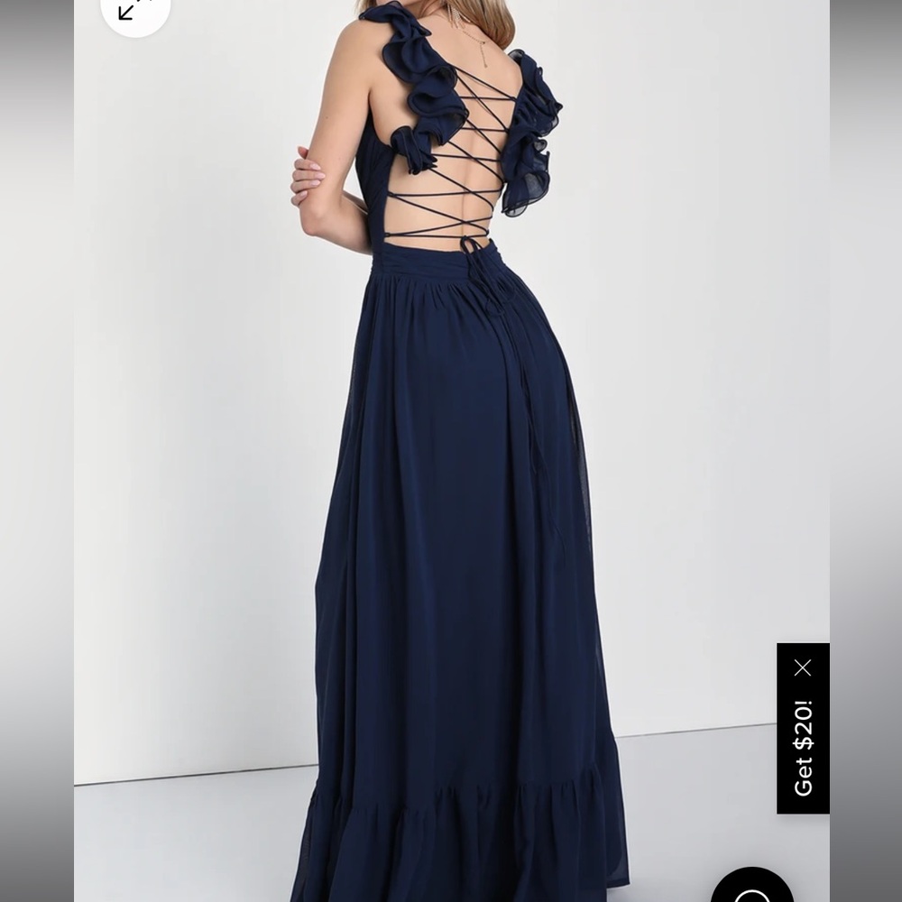 Lulus Blue Ruffled Dress - Picture 3 of 5